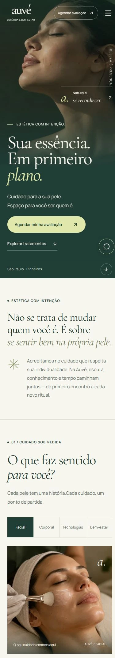 AUVÉ mobile: modelo e apresentação Sua essência. Em primeiro plano.