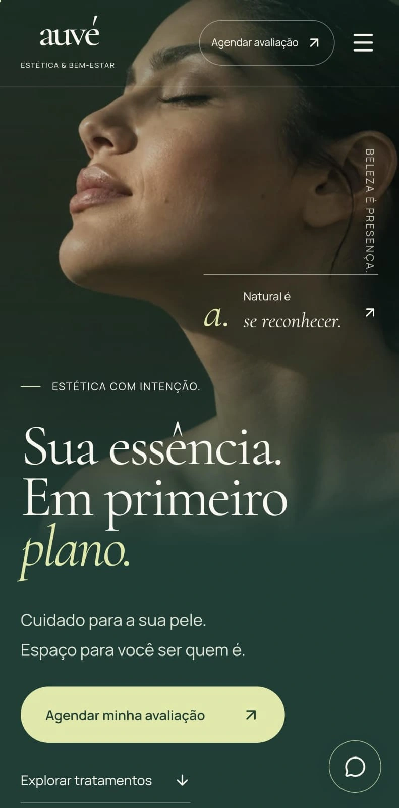 AUVÉ — captura real da versão mobile